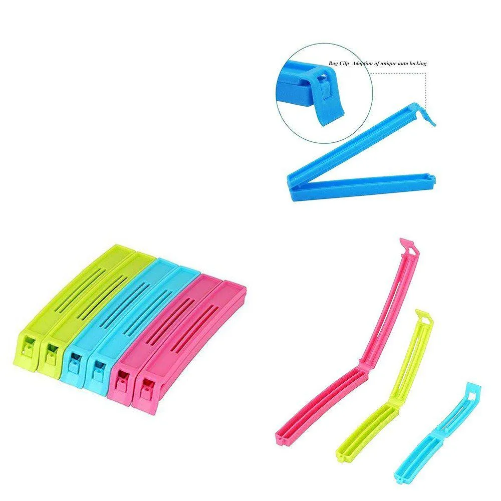 105 Plastic Snack Bag Clip Sealer Set (18 Pcs, Multicolour)