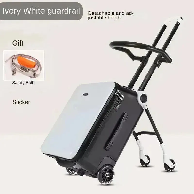 2-in-1 Kid's Ride-On Suitcase Trolley Bag