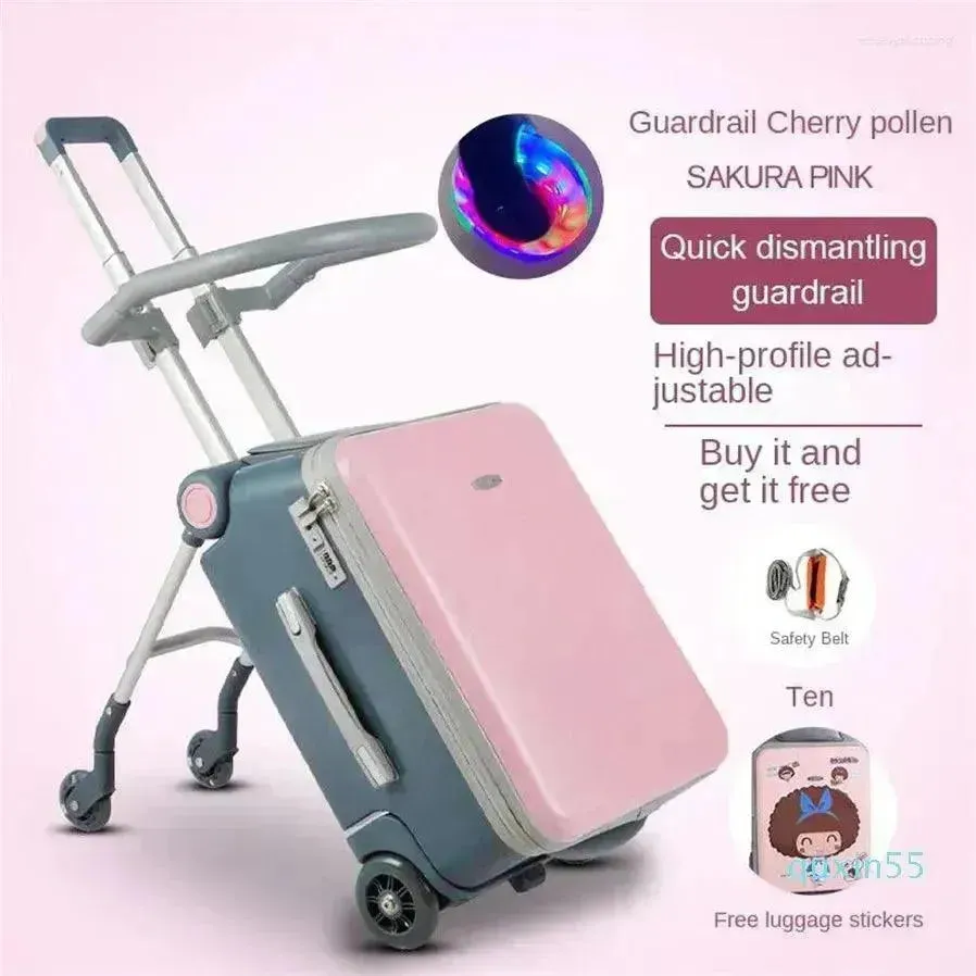 2-in-1 Kid's Ride-On Suitcase Trolley Bag