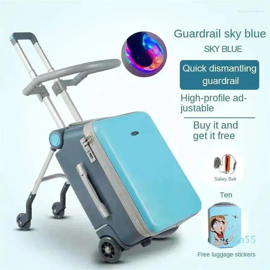 2-in-1 Kid's Ride-On Suitcase Trolley Bag