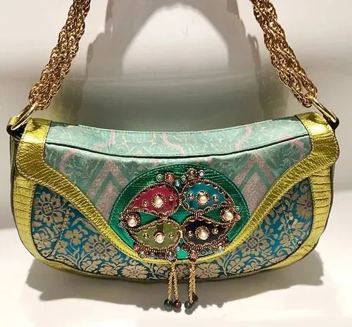 2000s ETRO MILANO MULTI COLOUR ENAMELLED JEWELLED SHOULDER BAG