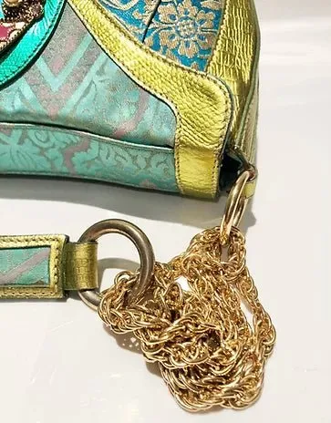 2000s ETRO MILANO MULTI COLOUR ENAMELLED JEWELLED SHOULDER BAG