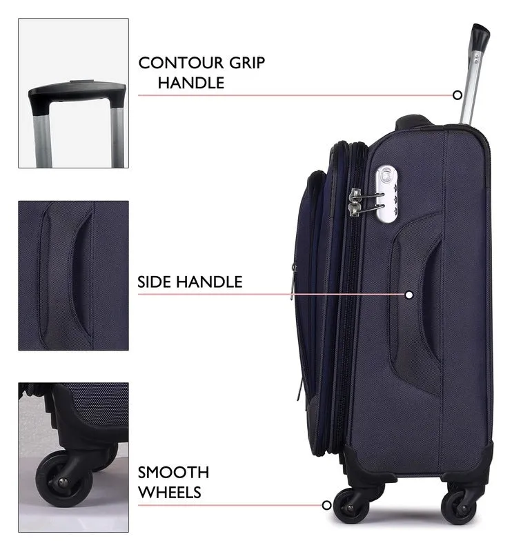 28 Inch Softsided Suitcase | 4-Wheel Design | Space Blue