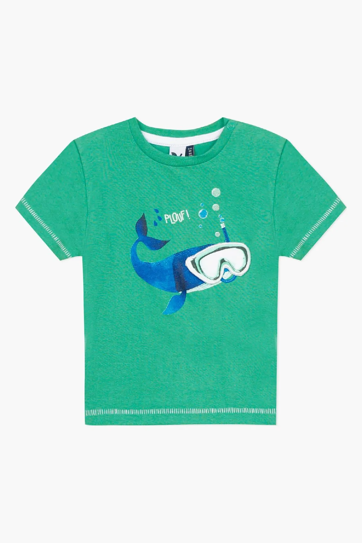 3pommes Diving Whale Baby Boys Shirt (Size 9/12M left)