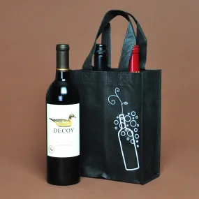 7" x 3.75" x 9.25"   3.75"BG 80 GSM Non-Woven Polypropylene Bag -- Two Bottle Wine Bag, 600/CS