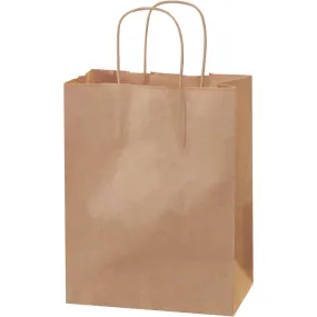 8 x 4 1/2 x 10 1/4" Kraft Paper Shopping Bags