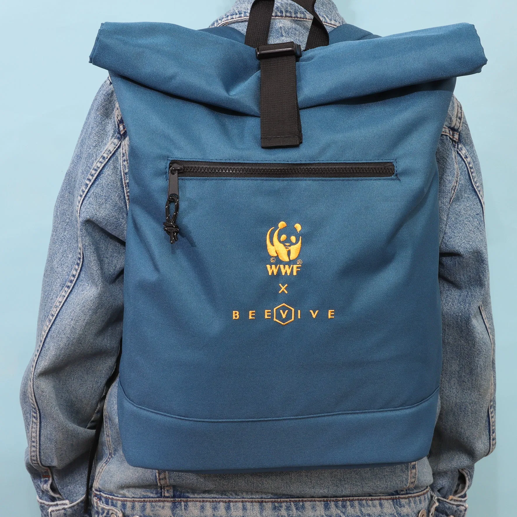 Adventure Recycled Roll-top Backpack - Blue