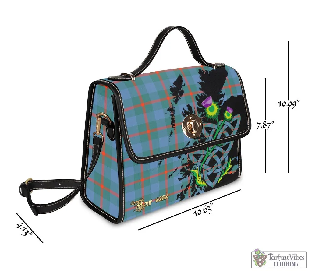 Agnew Ancient Tartan Waterproof Canvas Bag with Scotland Map and Thistle Celtic Accents