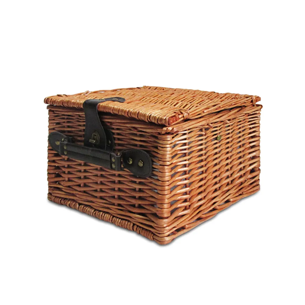 Alfresco 2 Person Picnic Basket Set Baskets Vintage Outdoor Insulated Blanket