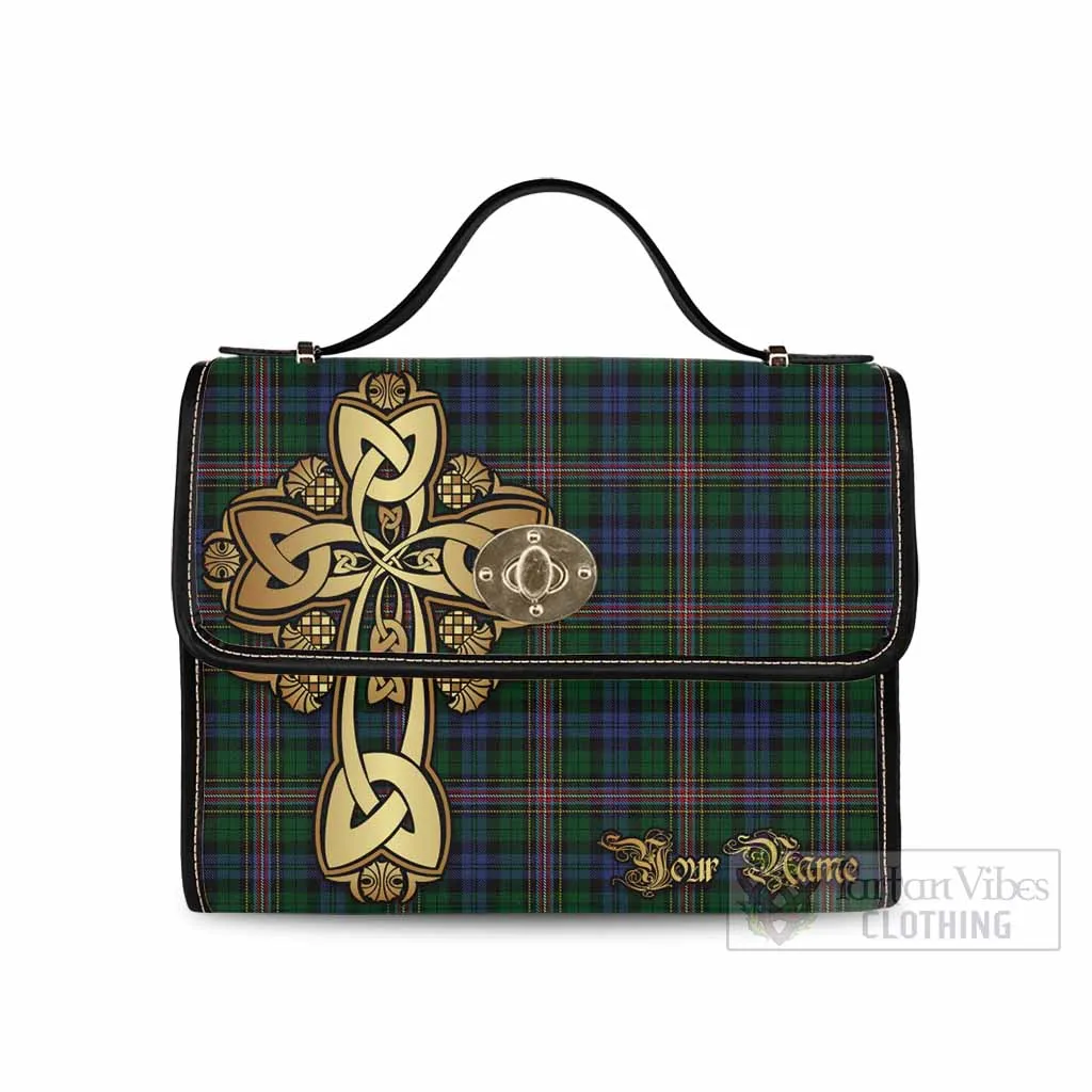 Allison Tartan Waterproof Canvas Bag Golden Thistle Celtic Cross Style