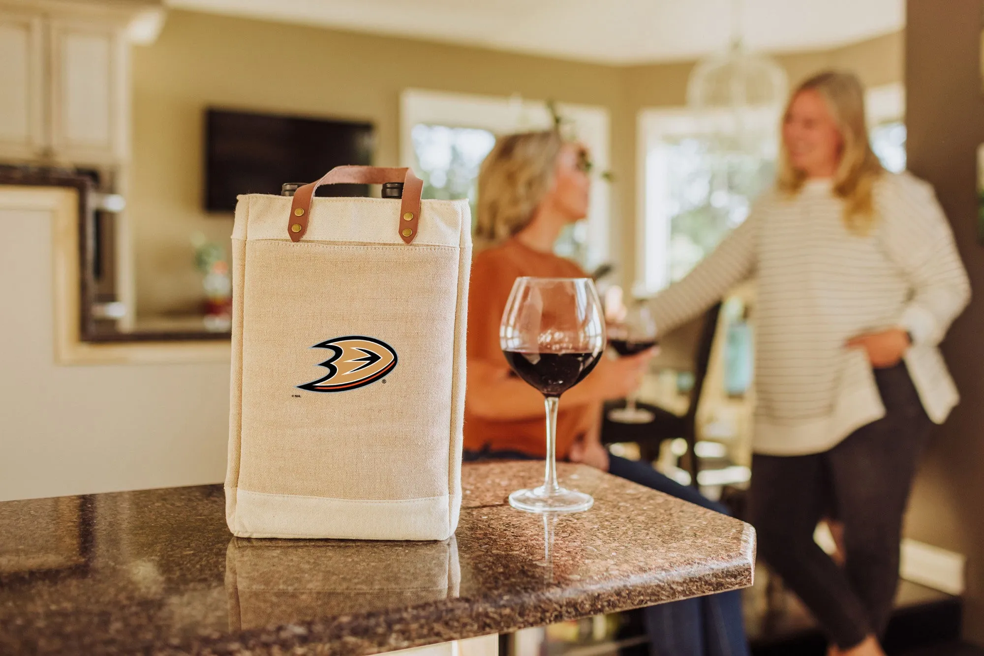 Anaheim Ducks - Pinot Jute 2 Bottle Insulated Wine Bag