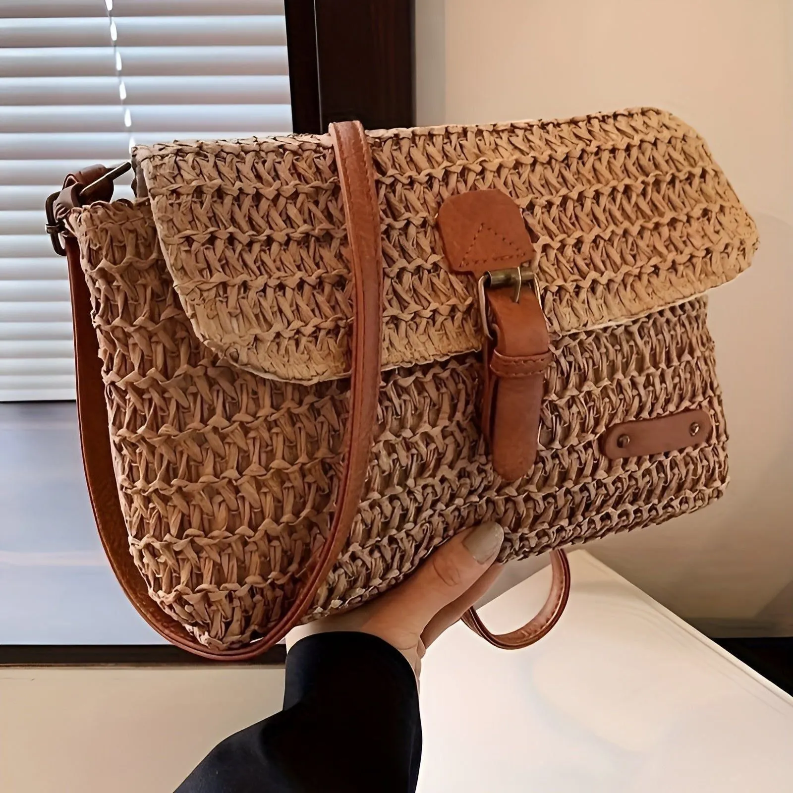 Annalise Bag - Vintage Stil Strohtasche für den Sommer