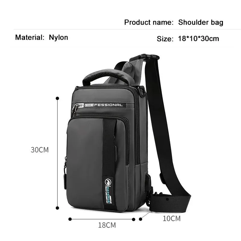 Anti-Theft USB Charging Waterproof Crossbody Bag