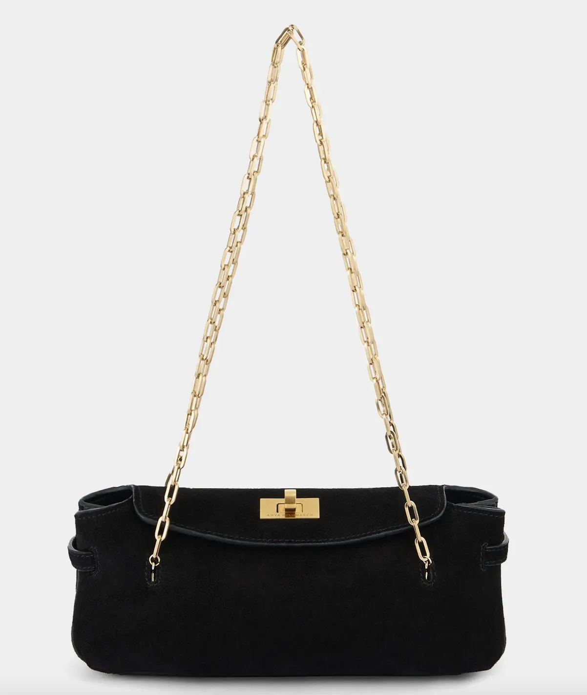 ANYA HINDMARCH Black Suede Mini Waverley