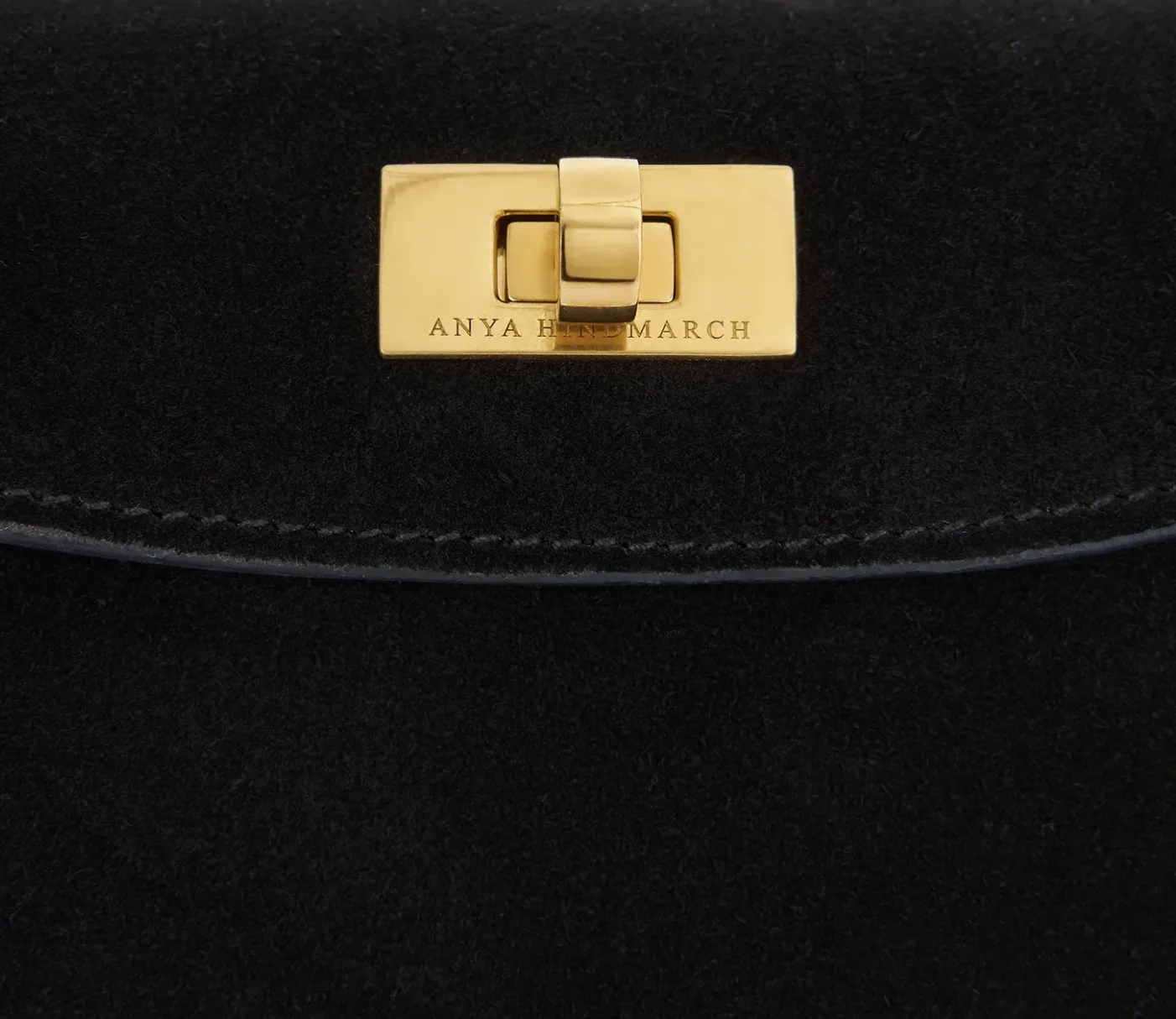 ANYA HINDMARCH Black Suede Mini Waverley