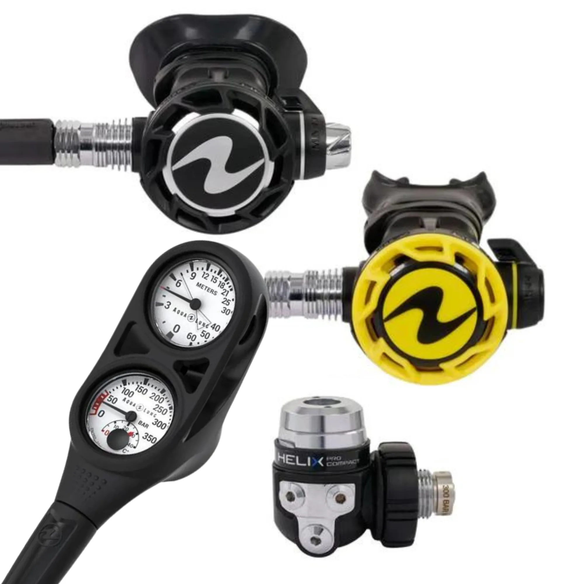 Aqualung Helix Stage 4 Regulator Set and Aqualung Pro HD BCD Dive Package