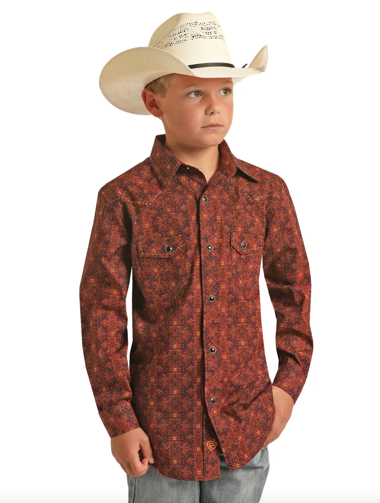 B8S3303 - Rock&Roll Denim Boy's Pearl Snap Shirt