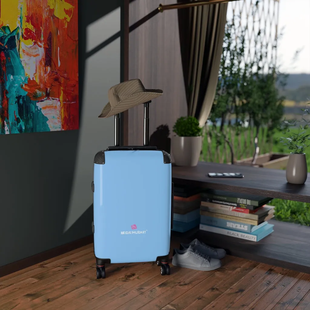 Baby Blue Color Cabin Suitcase, Carry On Luggage With 2 Inner Pockets & Built in TSA-Approved Lock With 360° Swivel