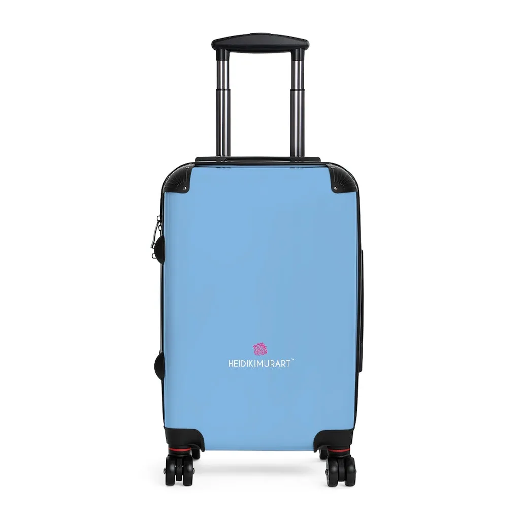 Baby Blue Color Cabin Suitcase, Carry On Luggage With 2 Inner Pockets & Built in TSA-Approved Lock With 360° Swivel