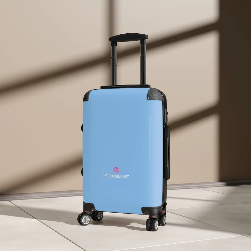 Baby Blue Color Cabin Suitcase, Carry On Luggage With 2 Inner Pockets & Built in TSA-Approved Lock With 360° Swivel