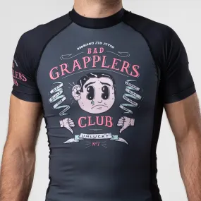 BAD GRAPPLERS CLUB Short Sleeve Rash Guard (Black)