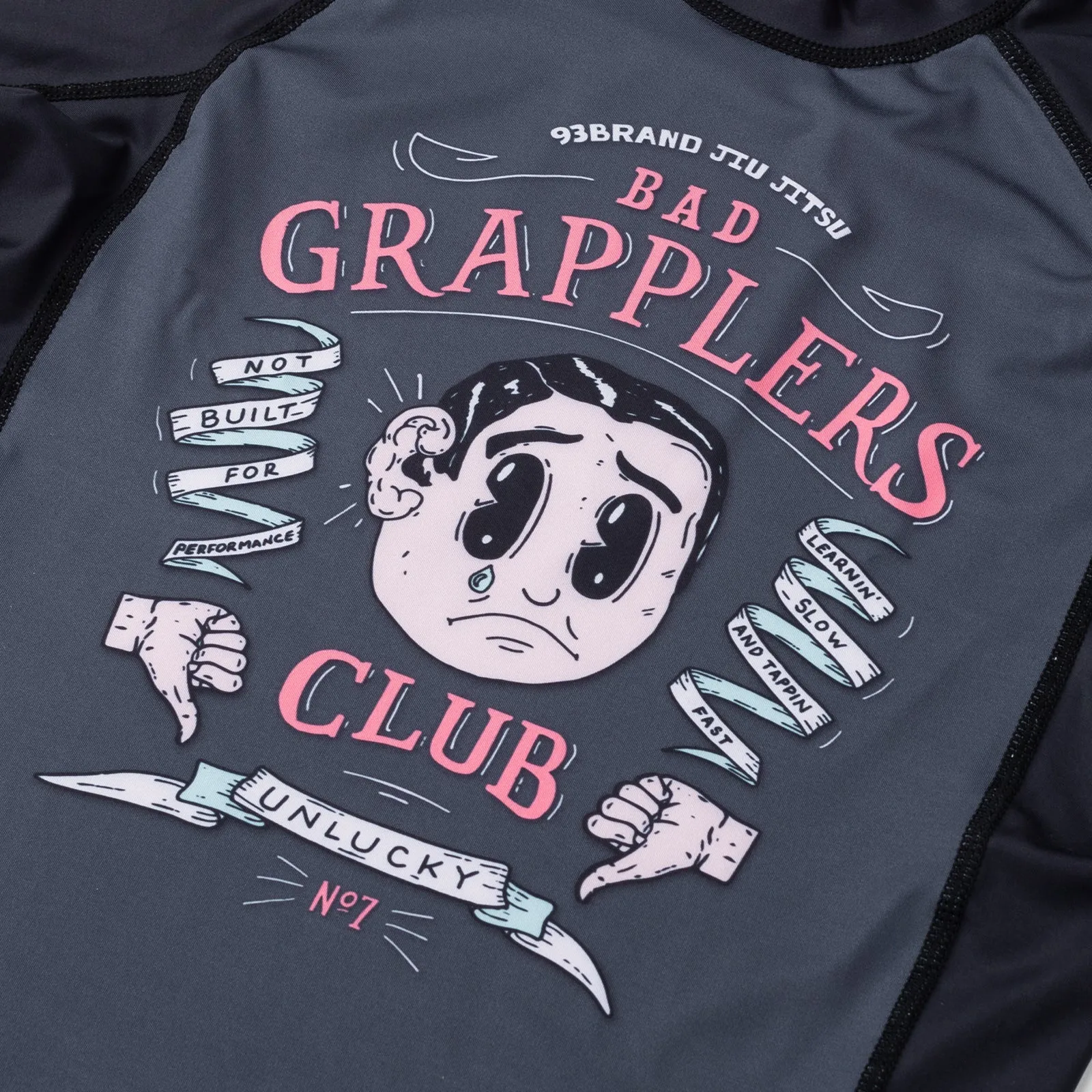 BAD GRAPPLERS CLUB Short Sleeve Rash Guard (Black)