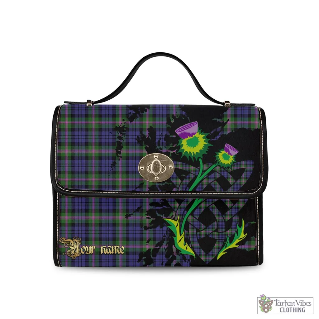 Baird Modern Tartan Waterproof Canvas Bag with Scotland Map and Thistle Celtic Accents