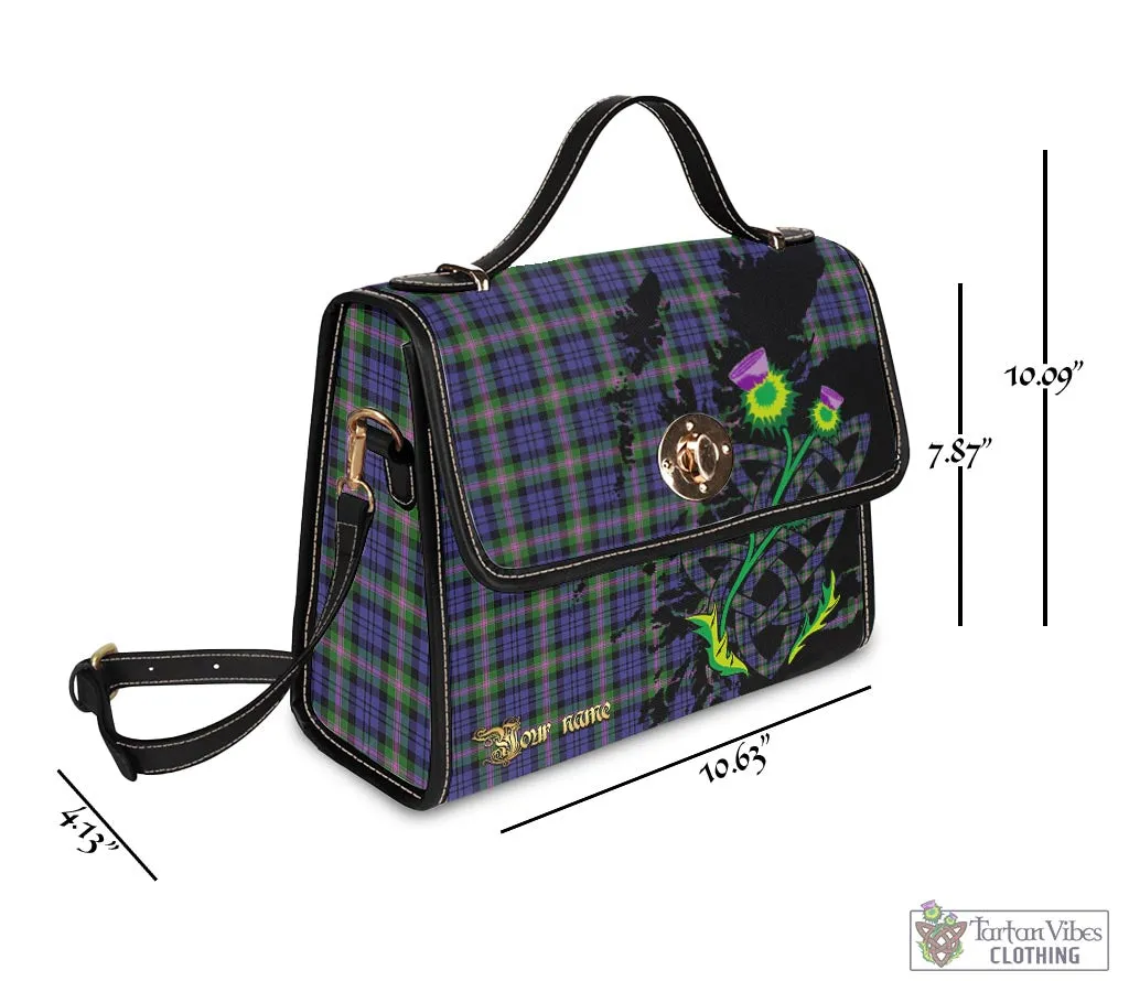 Baird Modern Tartan Waterproof Canvas Bag with Scotland Map and Thistle Celtic Accents