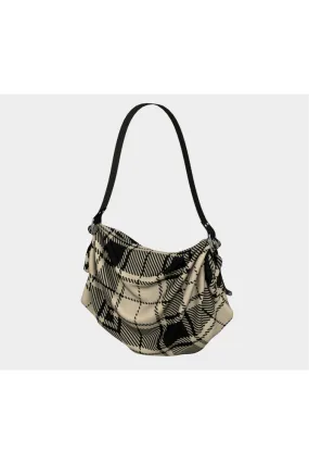 Beige and Black Plaid Origami Bag