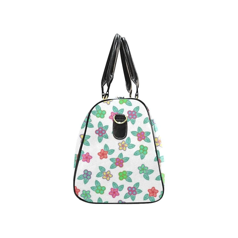 Berry Flowers White Waterproof Travel Bag/Small