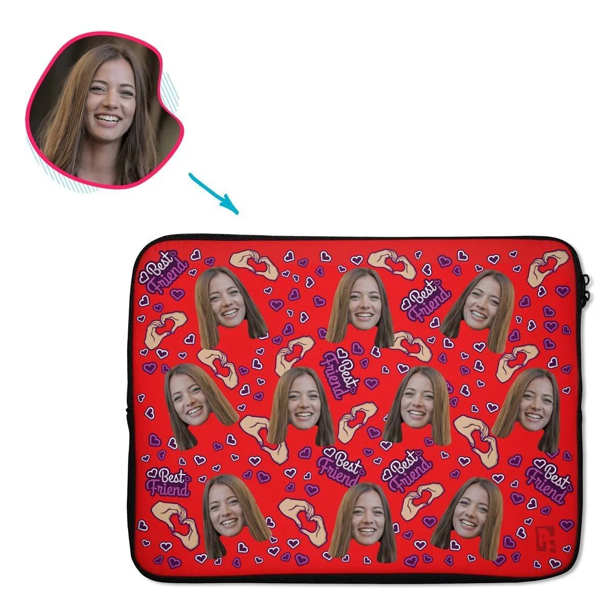 BFF for Her Personalized Laptop Sleeve