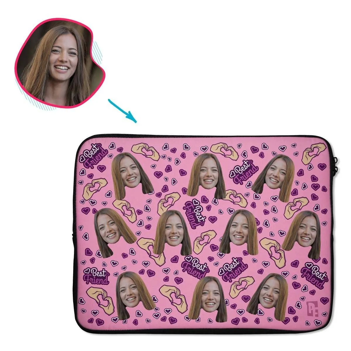 BFF for Her Personalized Laptop Sleeve