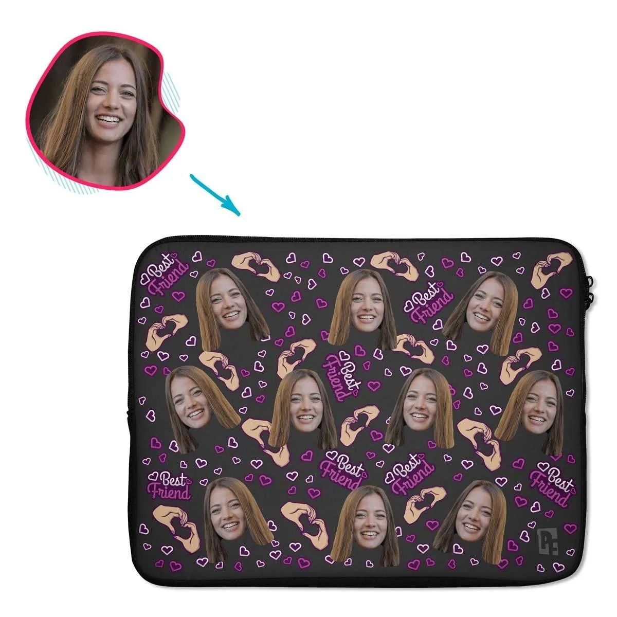 BFF for Her Personalized Laptop Sleeve