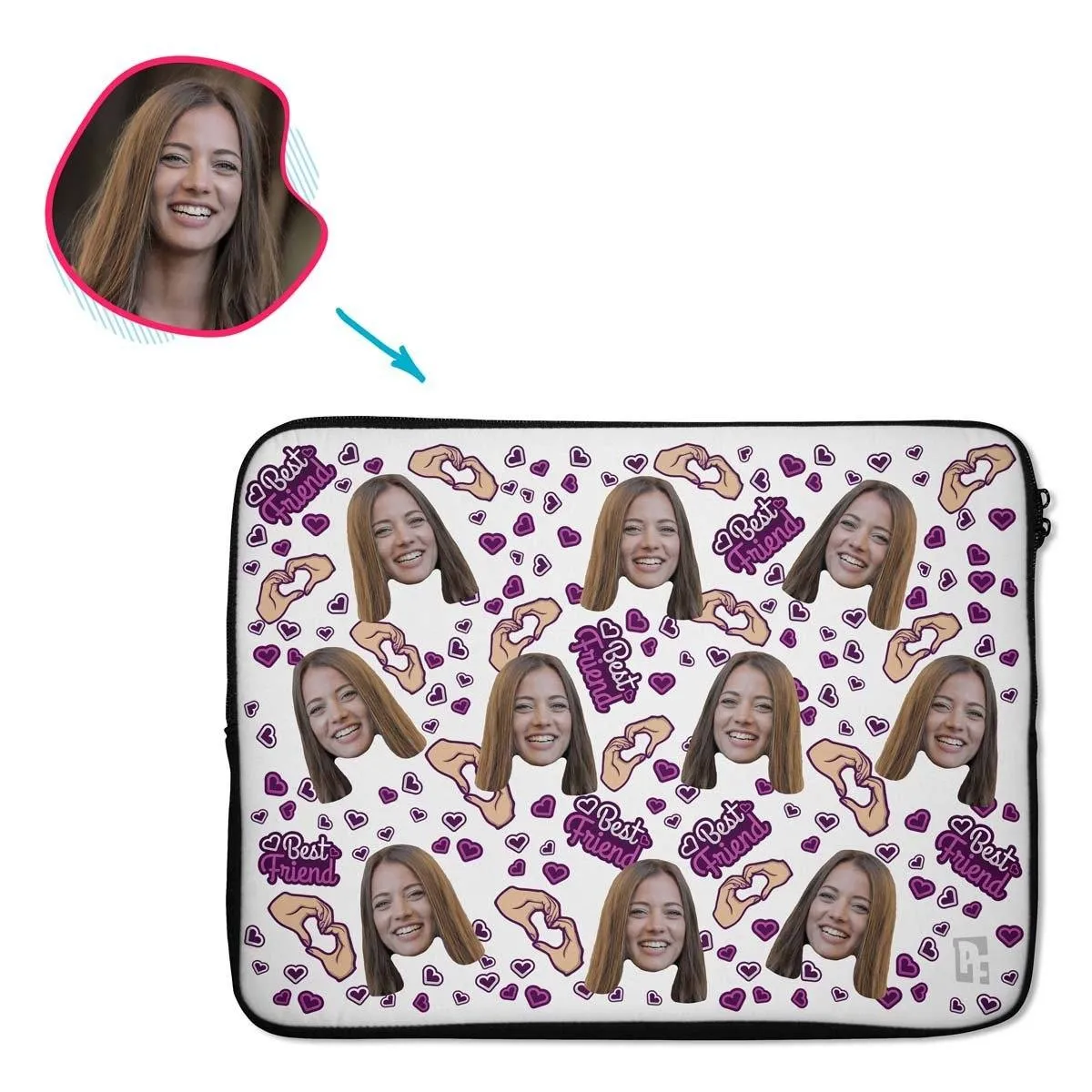 BFF for Her Personalized Laptop Sleeve