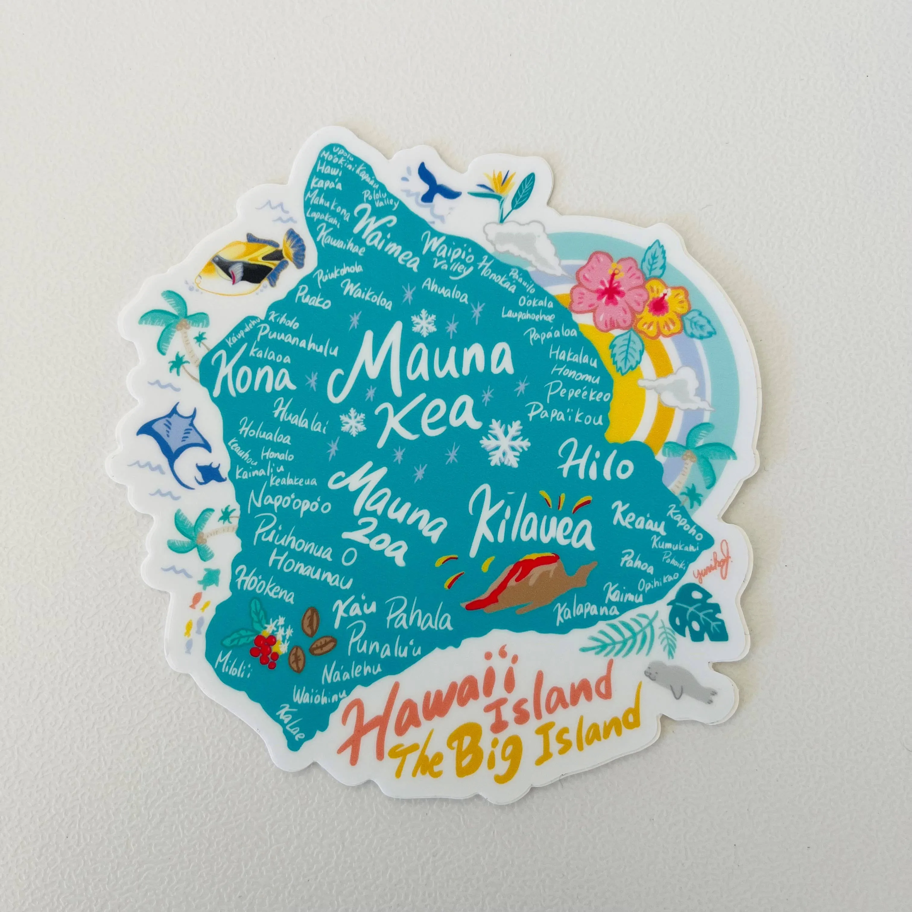 Big Island Map Sticker  - Kawaii Hawaii Island Series