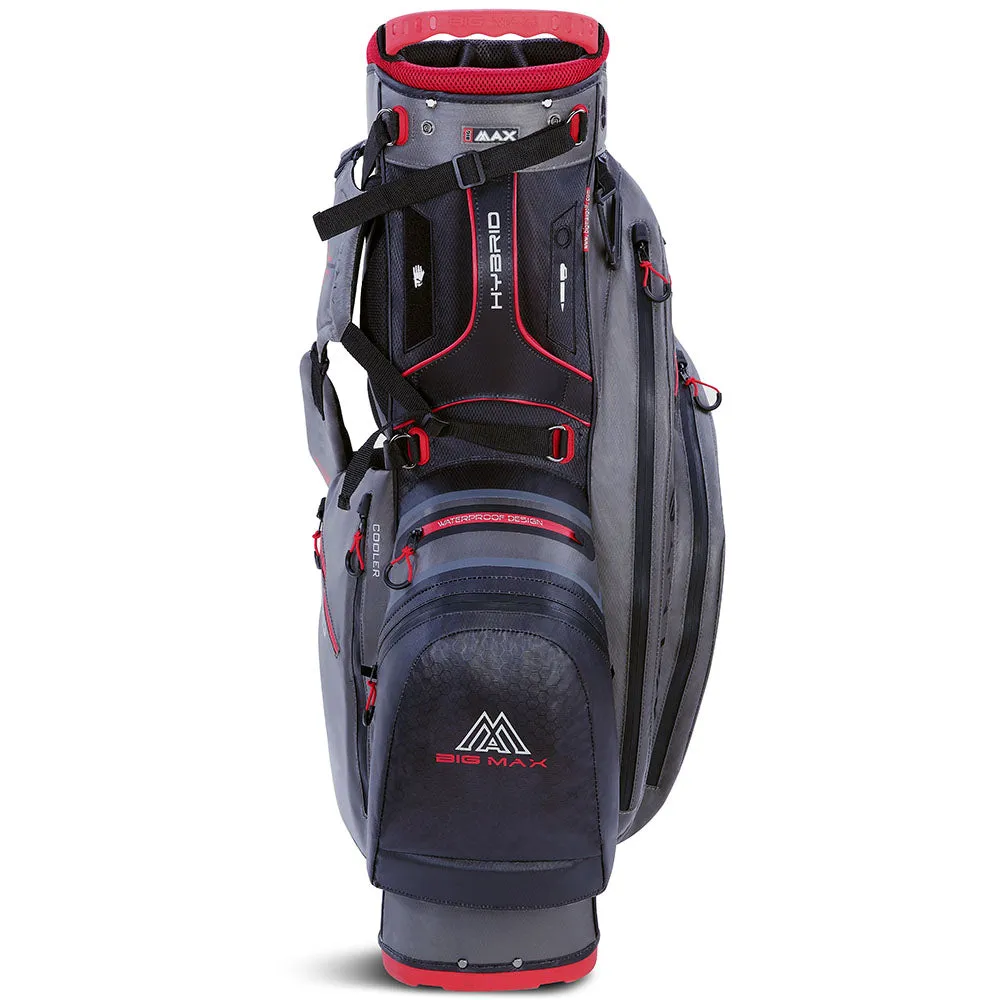 Big Max Dri Lite Hybrid 2 Stand Bag - Charcoal/Black/Red