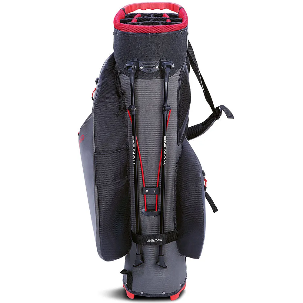 Big Max Dri Lite Hybrid 2 Stand Bag - Charcoal/Black/Red