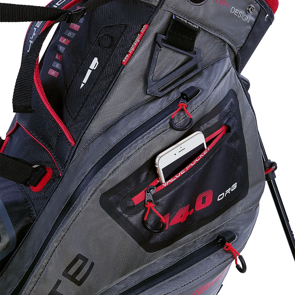 Big Max Dri Lite Hybrid 2 Stand Bag - Charcoal/Black/Red