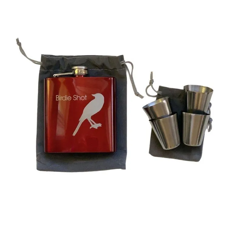 Birdie Juice Flask w/4 Shot Glasses