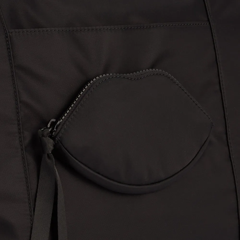 BLACK NYLON MACY TOTE BAG