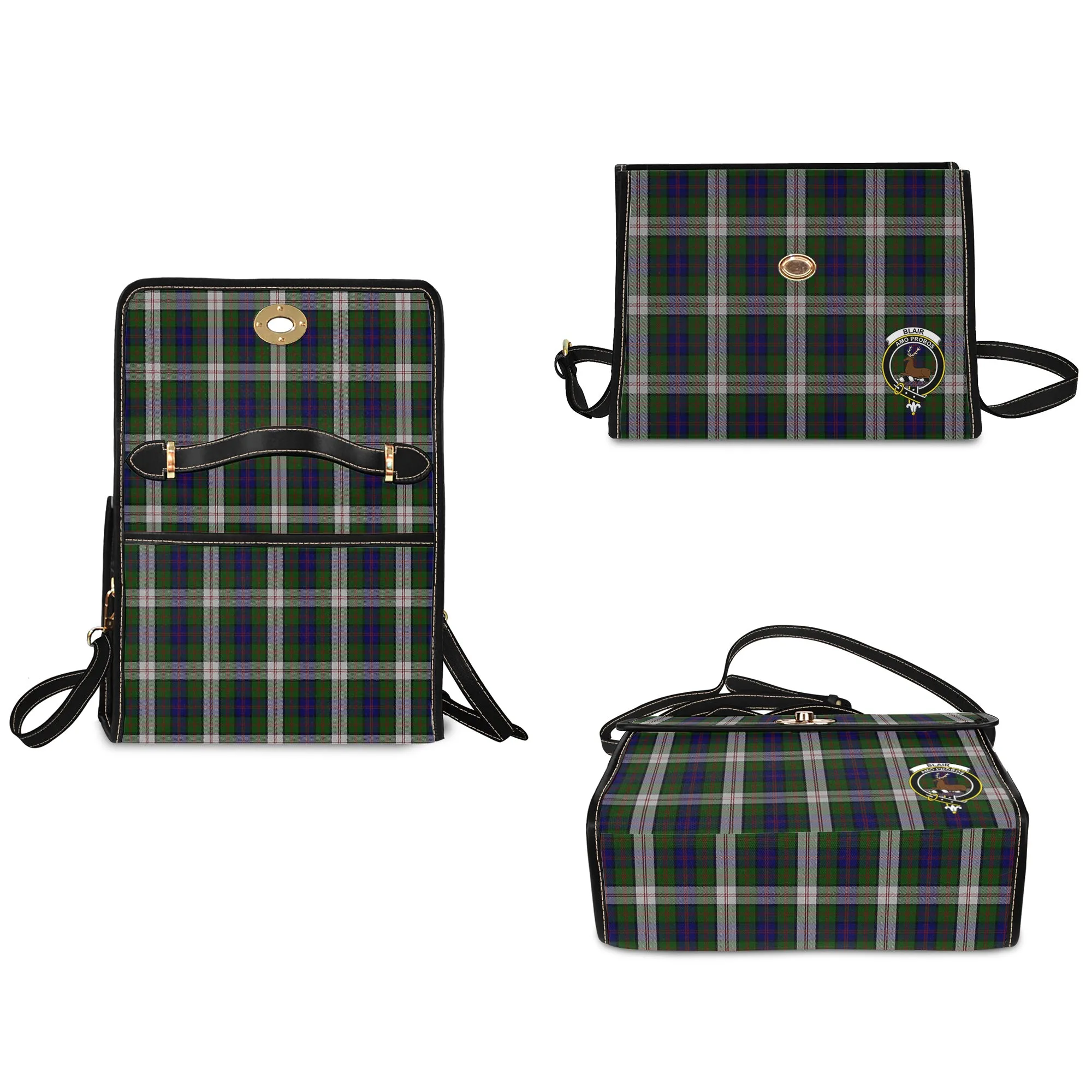 Blair Dress Tartan Waterproof Canvas Bag with Family Crest