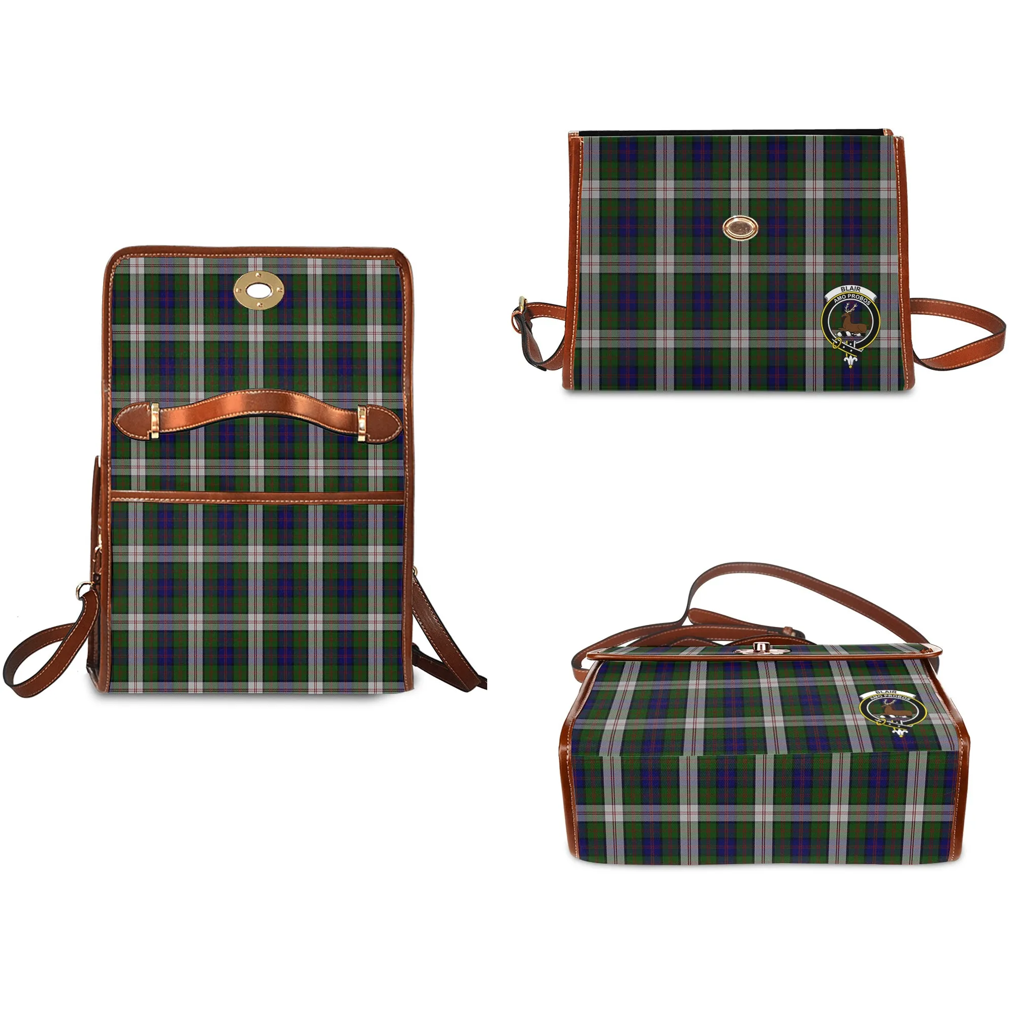 Blair Dress Tartan Waterproof Canvas Bag with Family Crest