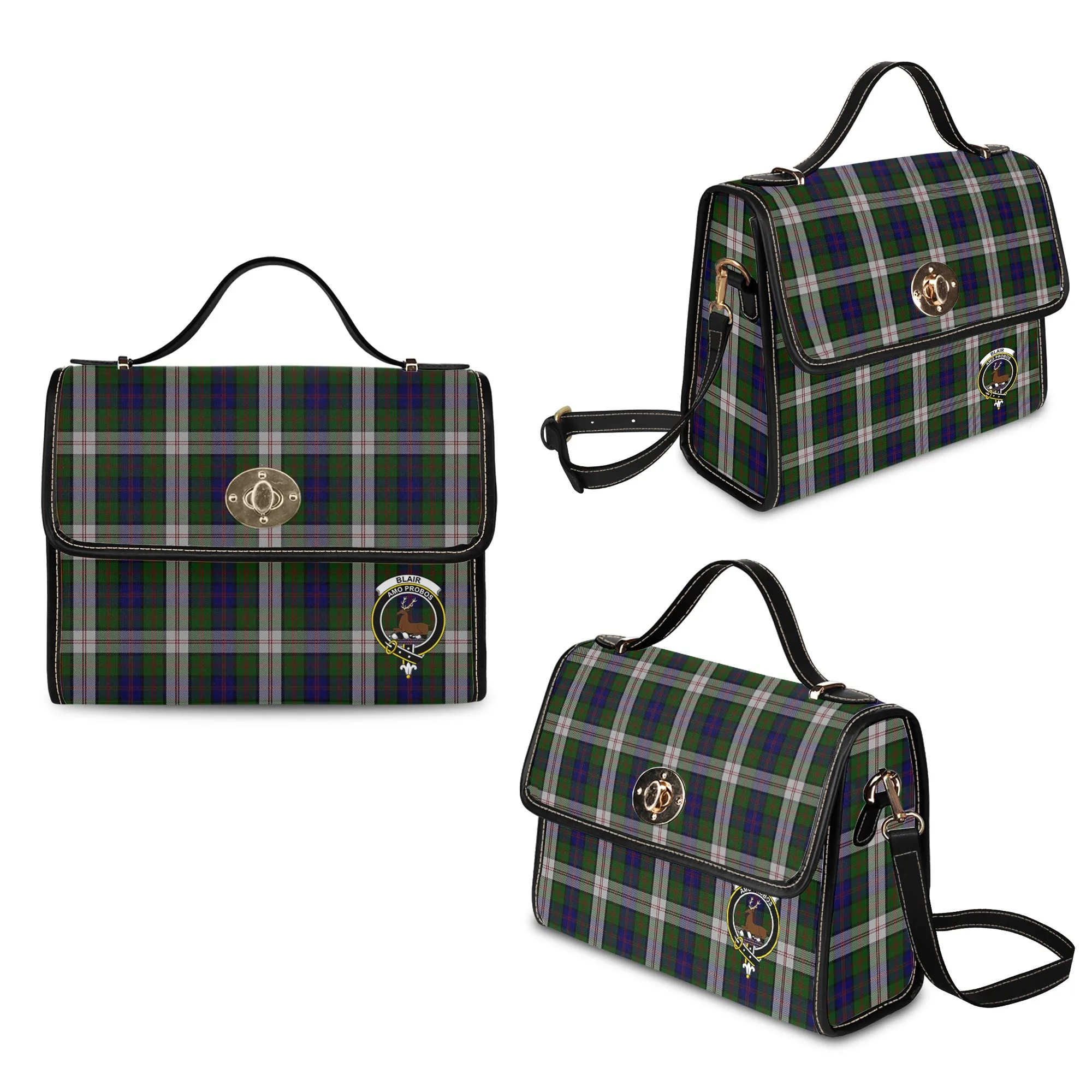 Blair Dress Tartan Waterproof Canvas Bag with Family Crest