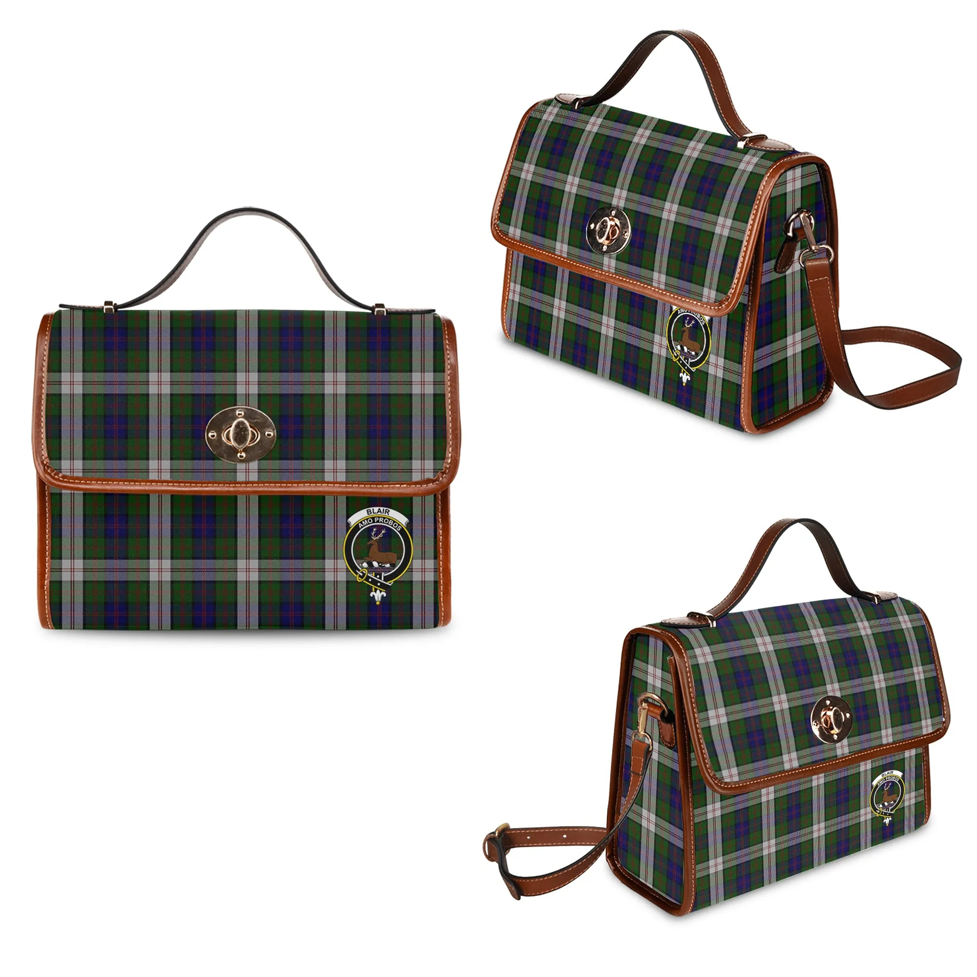 Blair Dress Tartan Waterproof Canvas Bag with Family Crest