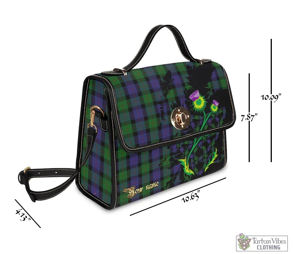 Blair Tartan Waterproof Canvas Bag with Scotland Map and Thistle Celtic Accents