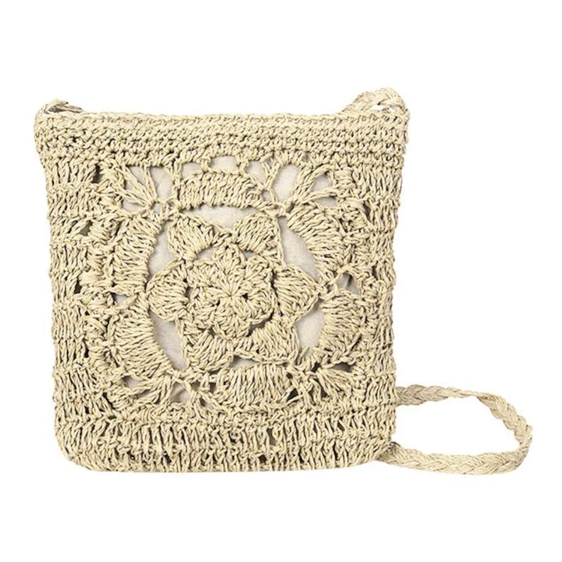 Bohemian Hollow Out Crochet Straw Shoulder Bag