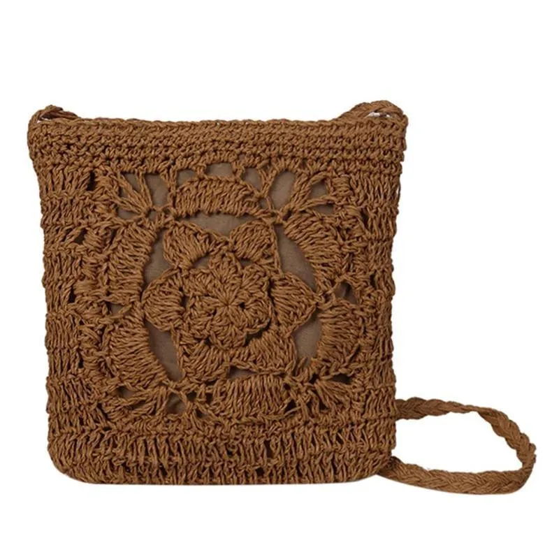 Bohemian Hollow Out Crochet Straw Shoulder Bag