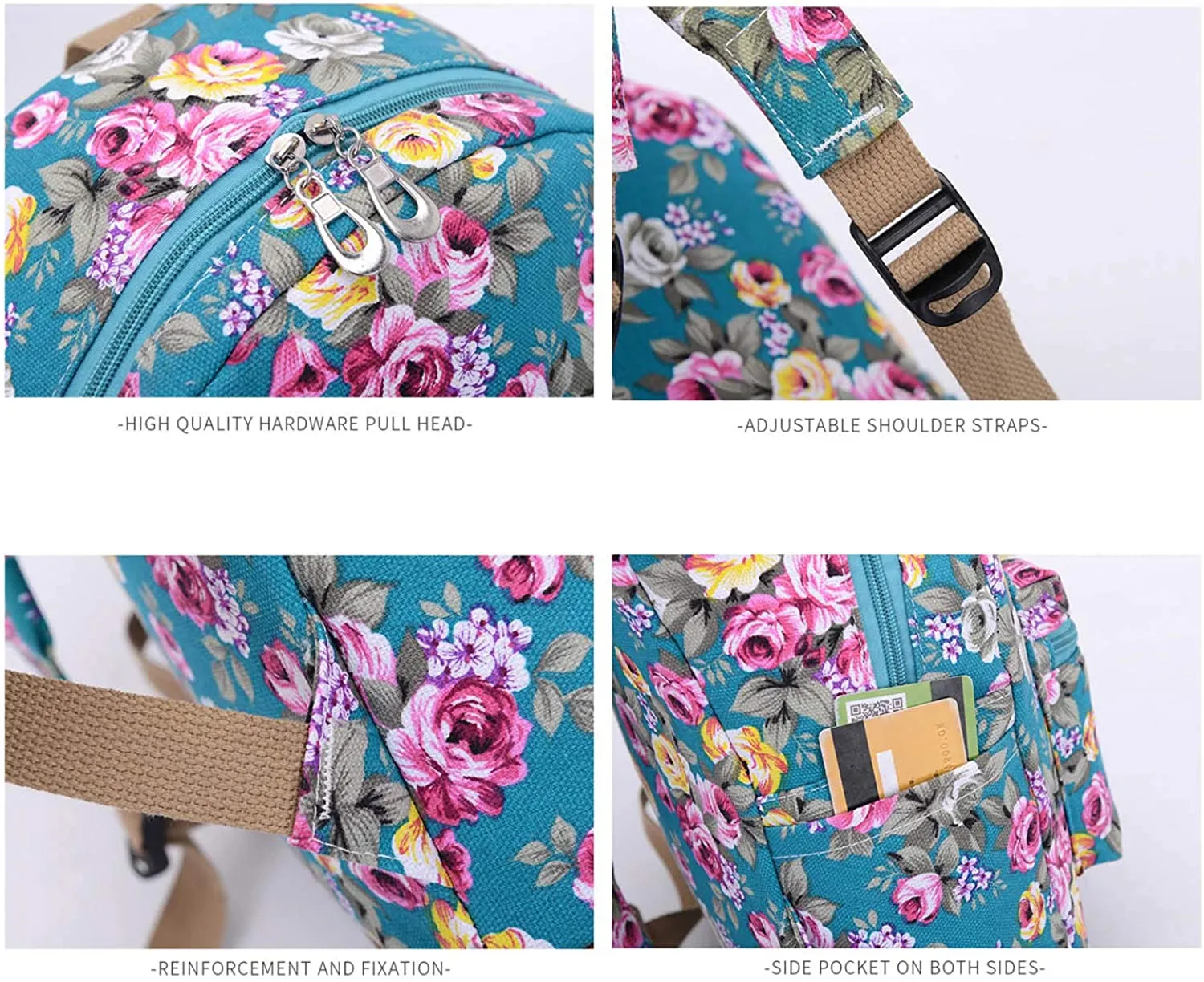 Bravo Floral Small (12 Inch) School Backpack - Floral Blue