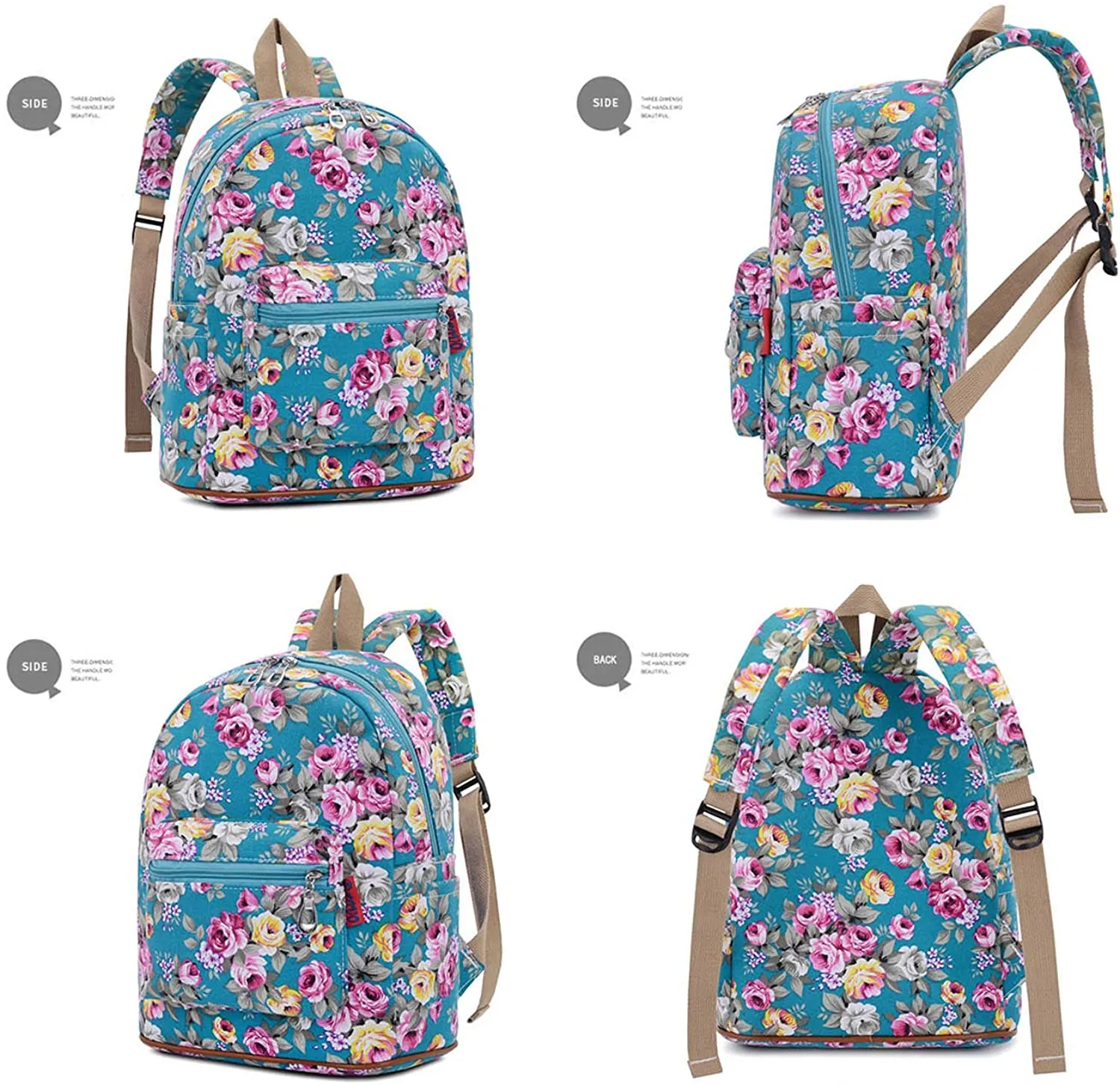 Bravo Floral Small (12 Inch) School Backpack - Floral Blue