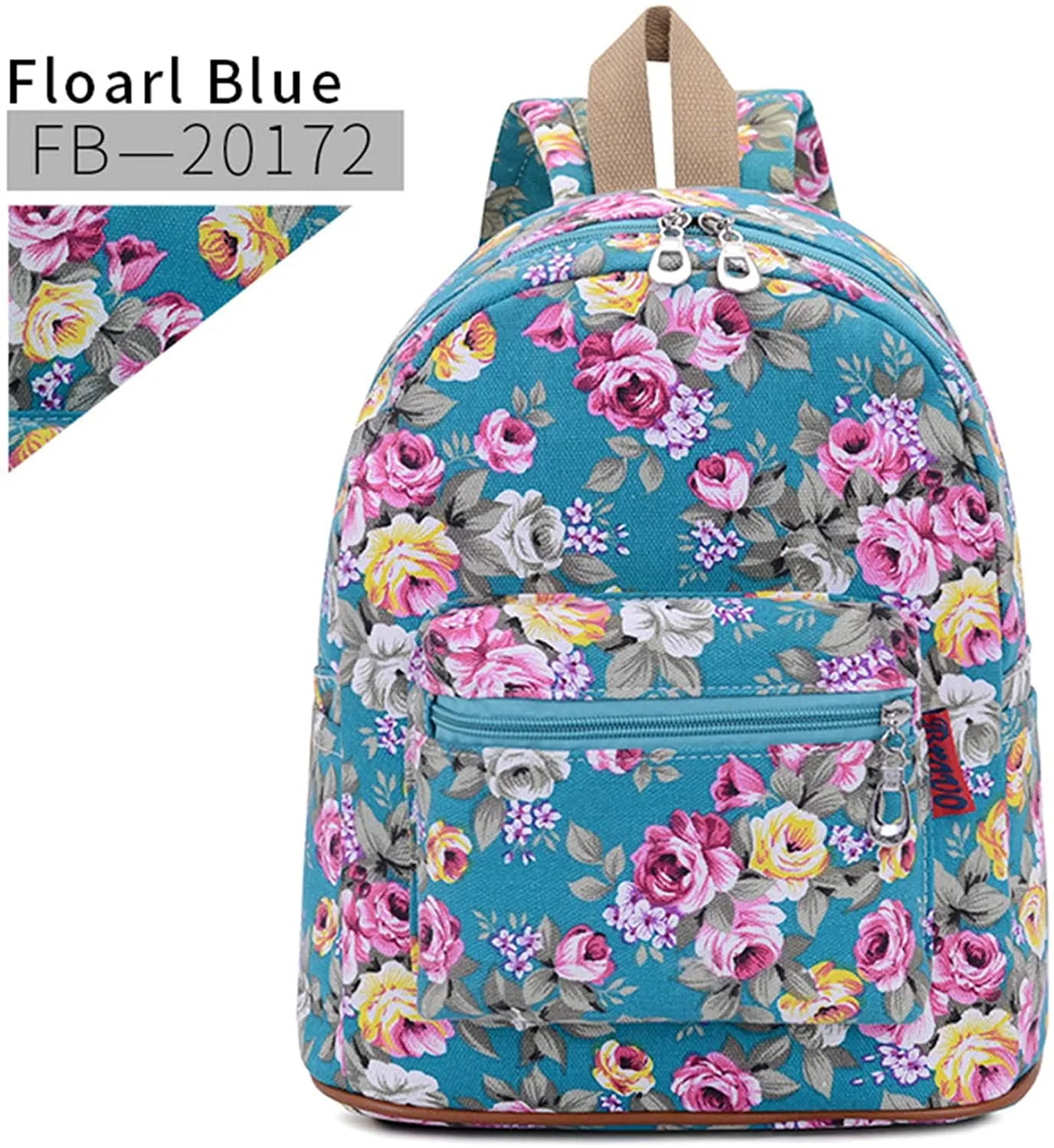 Bravo Floral Small (12 Inch) School Backpack - Floral Blue